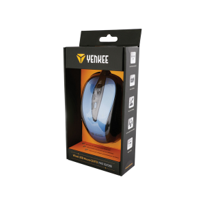 Мишка Yenkee 1025BE, оптична, USB, 2400 dpi, с кабел, синя