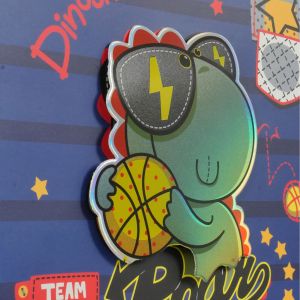 Подаръчна торбичка Динозавър, 3D, детска, 26 х 32 х 10 cm, синя