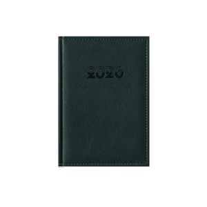 Календар-бележник Европа, с дати, A5, кожена подвързия, зелен