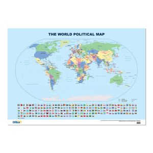 Office 1 Стенна карта на света, политическа, 100 x 70 cm