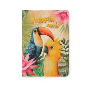 Gipta Тетрадка Tropic Notes, A4, бяла хартия, широки редове, картонена корица, 60 листа