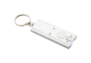 Cool Ключодържател Urban, с LED фенерче, рециклирана ABS пластмаса, с батерия, бял