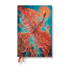 Paperblanks Планер Firebird, Mini, хоризонтален, твърда корица, 104 листа, за 2025-2026 година