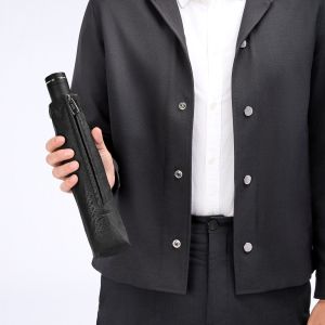 Hugo Boss Чадър Pocket Double B, сгъваем, черно-сив