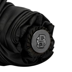 Hugo Boss Чадър Pocket Double B, сгъваем, черно-сив