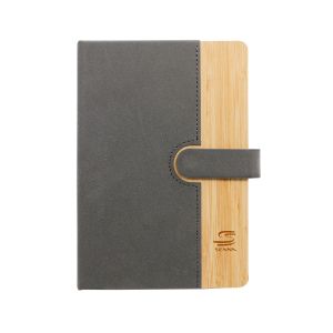 Office 1 Бележник, А5, магнитно закопчаване, PU кожа и бамбук, 80 листа