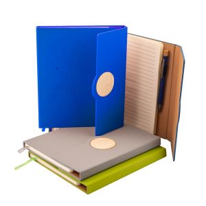 Office 1 Тефтер Tokyo, А5, с магнитно затваряне, бамбуков кръг, 80 листа, син