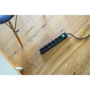 Разклонител Brennenstuhl Eco-Line, 6 гнезда, 1.5 m кабел, черен
