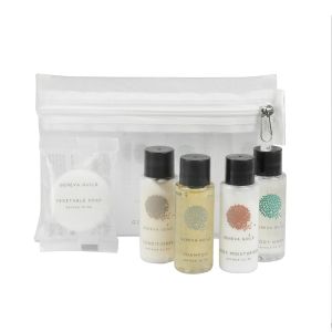 Комплект GFL Cosmetics Geneva, душ гел, шампоан, балсам, лосион за тяло и твърд сапун, 0.03 l