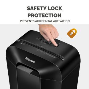 Шредер за унищожаване на документи Fellowes Powershred LX45, Cross-Cut, черен, P-4, обем на коша 17 L, време за работа 6 мин, ниво на шум 70 dB