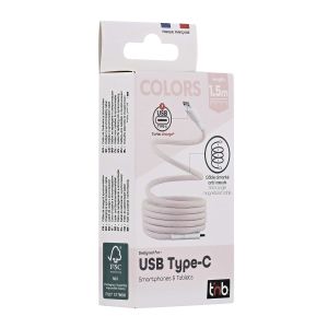 Кабел TNB, USB Type-C към USB Type-C, 1.5 m, розов