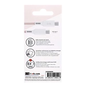 Кабел TNB, USB Type-C към USB Type-C, 1.5 m, розов
