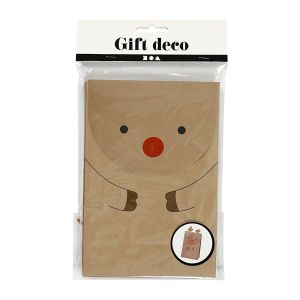 Creativ Company Хартиена торбичка, елен, кафява, 6 броя