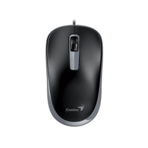 Мишка Genius DX-125S, с кабел, безшумна, USB, 3 бутона, черно-сива