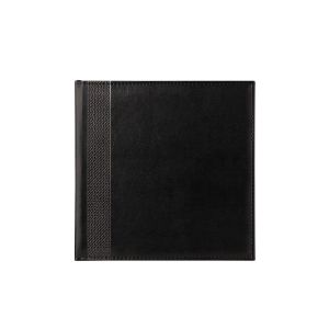 Календар-бележник К2, без дати, 20 x 20 cm, кожена подвързия, черен