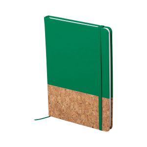 Office 1 Тефтер Amsterdam Cork&Pu, А5, с ластик, 80 листа, зелен
