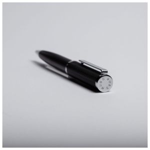 Hugo Boss Химикалка Formation Herringbone, в кутия, сребристо-черна