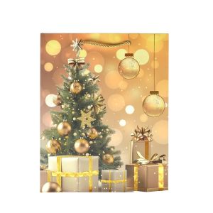 Подаръчна торбичка Елха, коледна, 26 х 32 х 10 cm, златиста