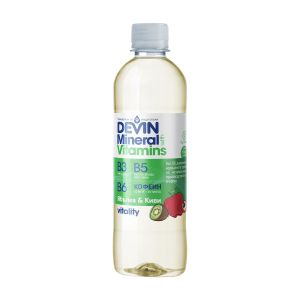 Devin Функционална вода Минерали & Витамини, ябълка и киви, с кофеин, 425 ml