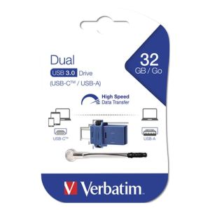 USB флаш памет Verbatim Store 'n' Go Dual Drive, USB 3.2, Type A/Type C, 32GB