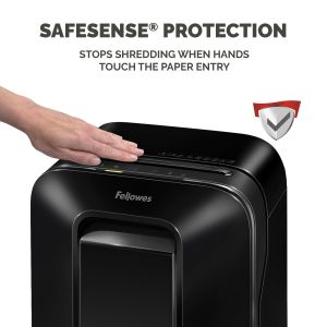 Шредер за унищожаване на документи Fellowes Powershred LX201, Microcut, 22 L, черен, P-5, време за работа 10 мин, Micro-Cut