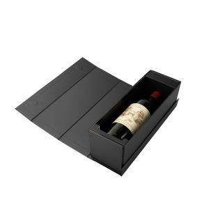 Office 1 Кутия Wine, с магнитно затваряне, сгъваема, 33 х 11 х 10.8 cm, дънно лепена, черна