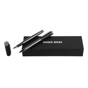 Hugo Boss Комплект химикалка и писалка Corium, в кутия, черни