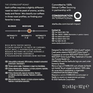 Nescafé Dolce Gusto Кафе капсула Starbucks, Americano House Blend, 12 броя