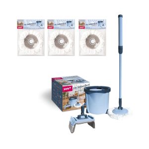 Комплект за почистване на под York Rotary, включващ кофа 13 L с изстисквач, кръгъл моп, плосък моп и дръжка