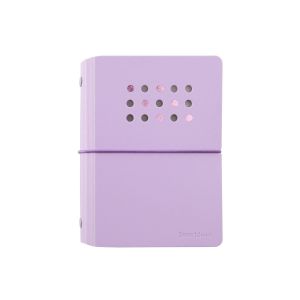 Sworld Тефтер ME, А6, с 6 ринга, ластик, бели листове, 40 листа, лилав