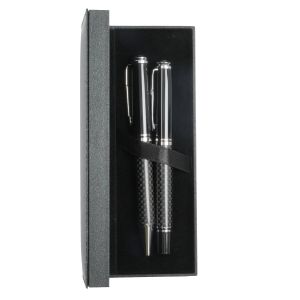 Office 1 Комплект химикалка и ролер Carbon, метални, черни