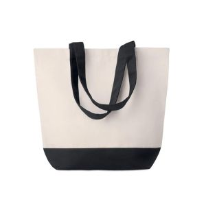 More Than Gifts Плажна чанта Kleuren, канава, 280 g/m2, 40 х 15 х 45 cm, черна