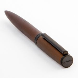 Hugo Boss Химикалка Gear Brushed, в кутия, цвят каки