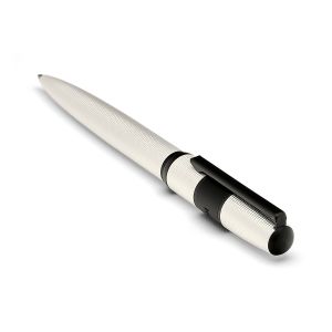 Hugo Boss Химикалка Grid Pearl, в кутия, бяло-черна