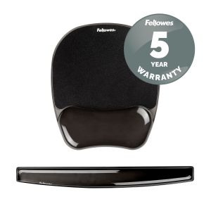 Пад за мишка Fellowes, със силиконова подложка за китка, черен