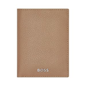 Hugo Boss Калъф за карти Classic Grained, с 8 отделения, карамел