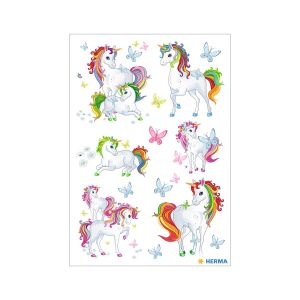Herma Самозалепващи се етикети Еднорози, 3 листа