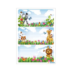 Herma Самозалепващи се етикети Джунгла, ученически, 9 броя