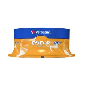 DVD-R Verbatim, 4.7 GB, 16x, AZO покритие, 25 броя в шпиндел