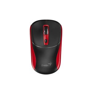 Мишка Genius NX-7123, безжична, AI Copilot, USB, 4 бутона, AA, черно-червена