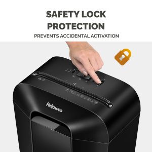 Шредер за унищожаване на документи Fellowes Powershred LX50, P-4, Cross-Cut, черен, обем на коша 17 L, време за почивка 30 мин
