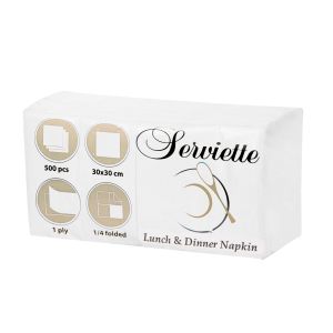 Салфетки, 1/4 сгъвка, фини, с бордюр, 33 х 33 cm, 500 броя
