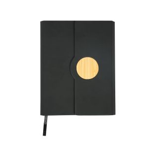 Office 1 Тефтер Tokyo, А5, с магнитно затваряне, бамбуков кръг, 80 листа, черен