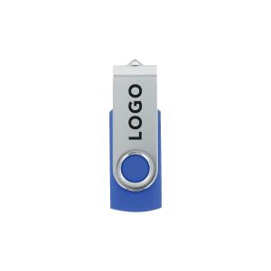 Office 1 USB флаш памет Swivel, USB 2.0, 16 GB, без лого, синя