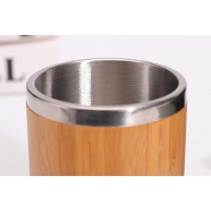 Office 1 Термочаша Olyra, неръждаема стомана, с бамбукова дръжка, 350 ml