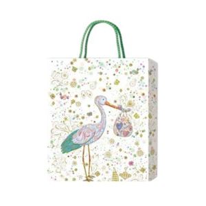 Подаръчна торбичка, щъркел, за бебе, 31 х 42 х 12 cm