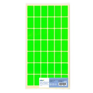 Office 1 Самозалепващи се етикети за цени, 17 x 30 mm, зелени, 420 броя