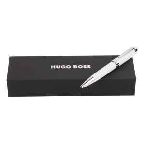 Hugo Boss Химикалка Icon, хром, в кутия, бяла