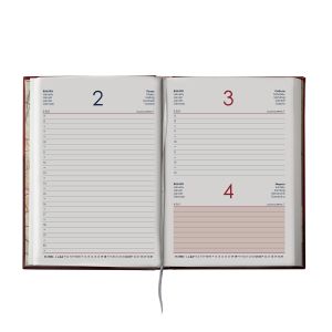 Календар-бележник Европа, с дати, A5, кожена подвързия, оранжев