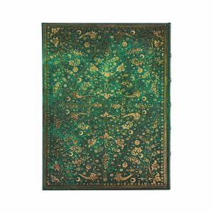 Paperblanks Тефтер Emerald Flower, Ultra, широки редове, твърда корица, 72 листа